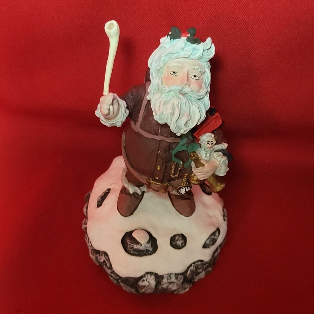 Vintage Max E Duncan Musical Santa Claus Figurine Signed